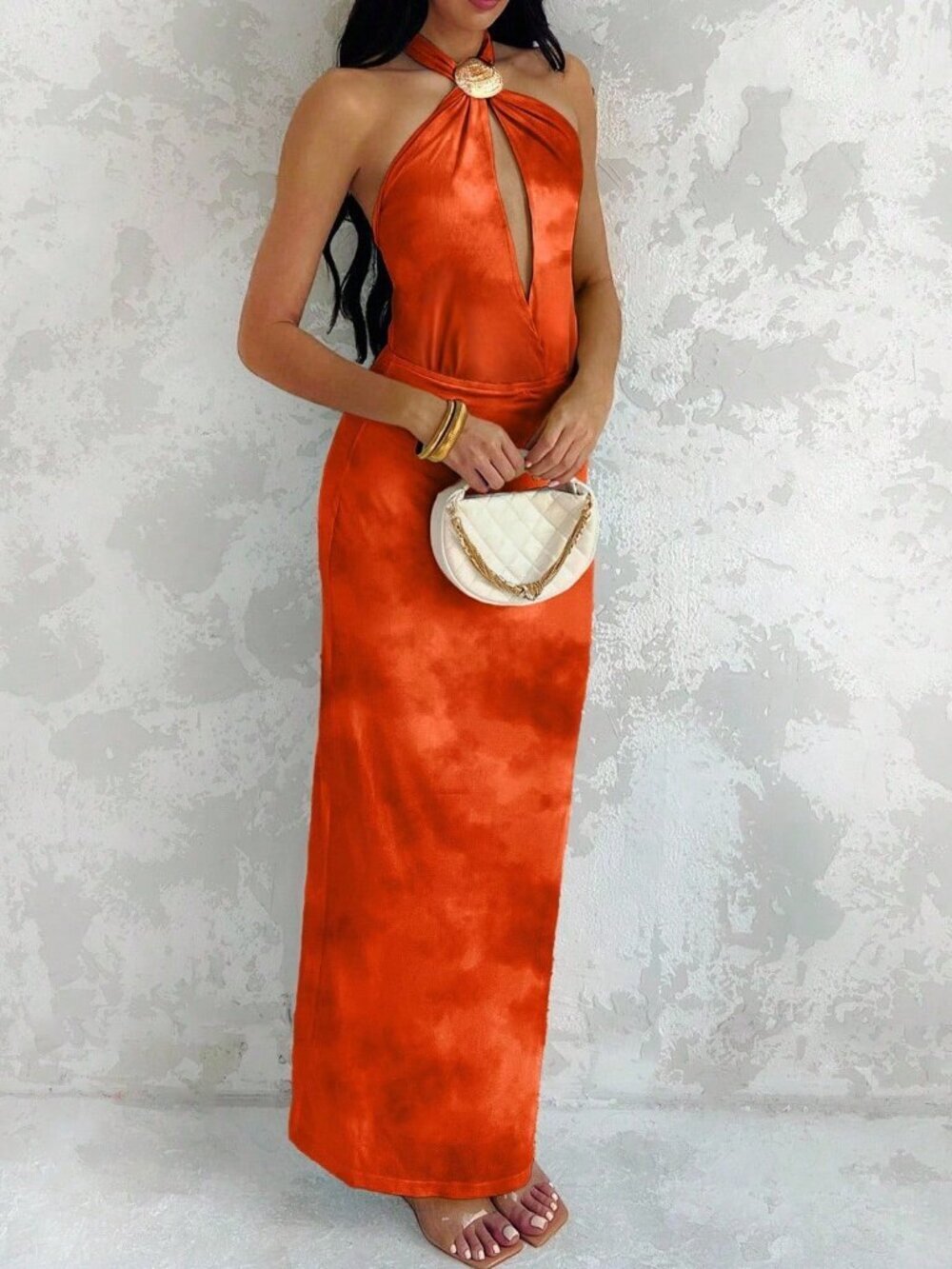 Multicolor Sexy Women's Seashell Decor Spaghetti Strap Beach Vacation Dress